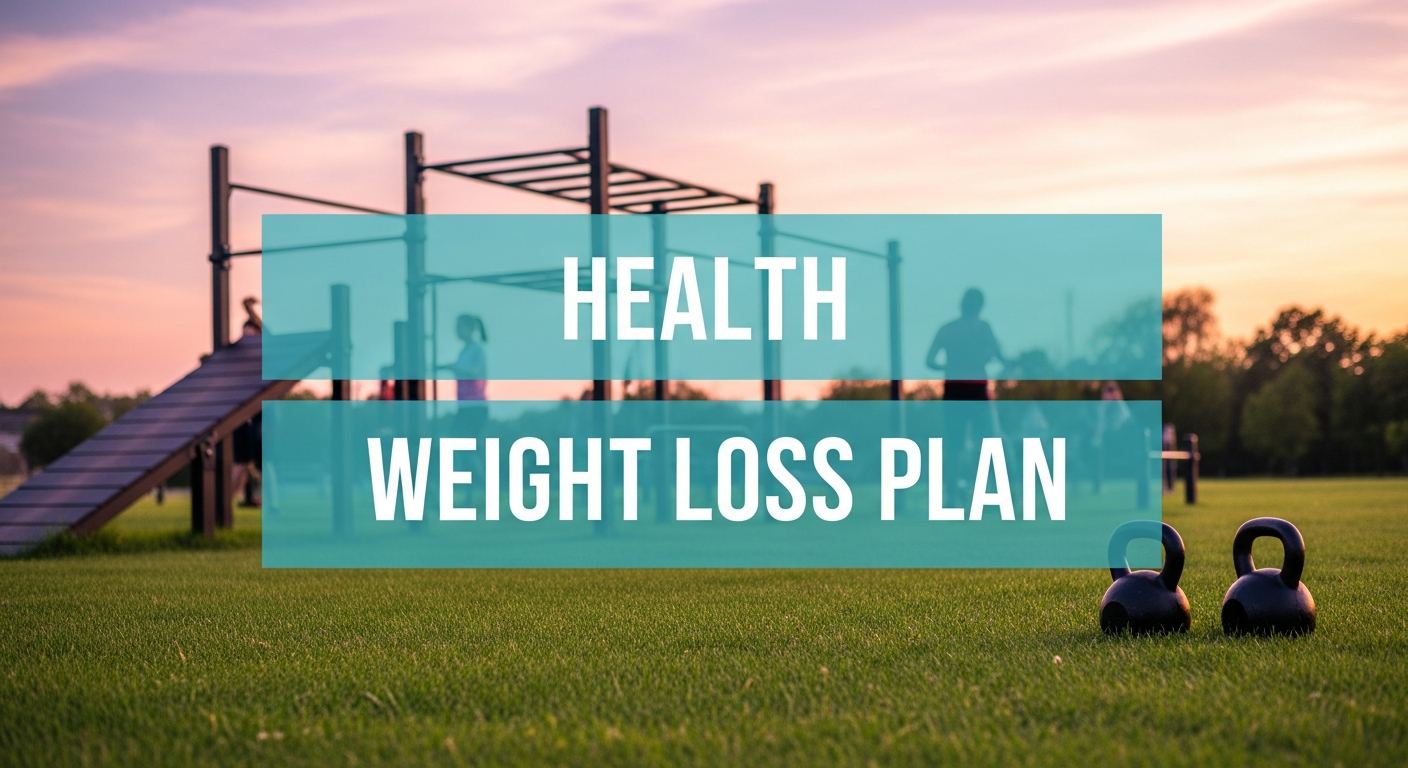 health weight loss plan in an outdoor fitness park at golden hour