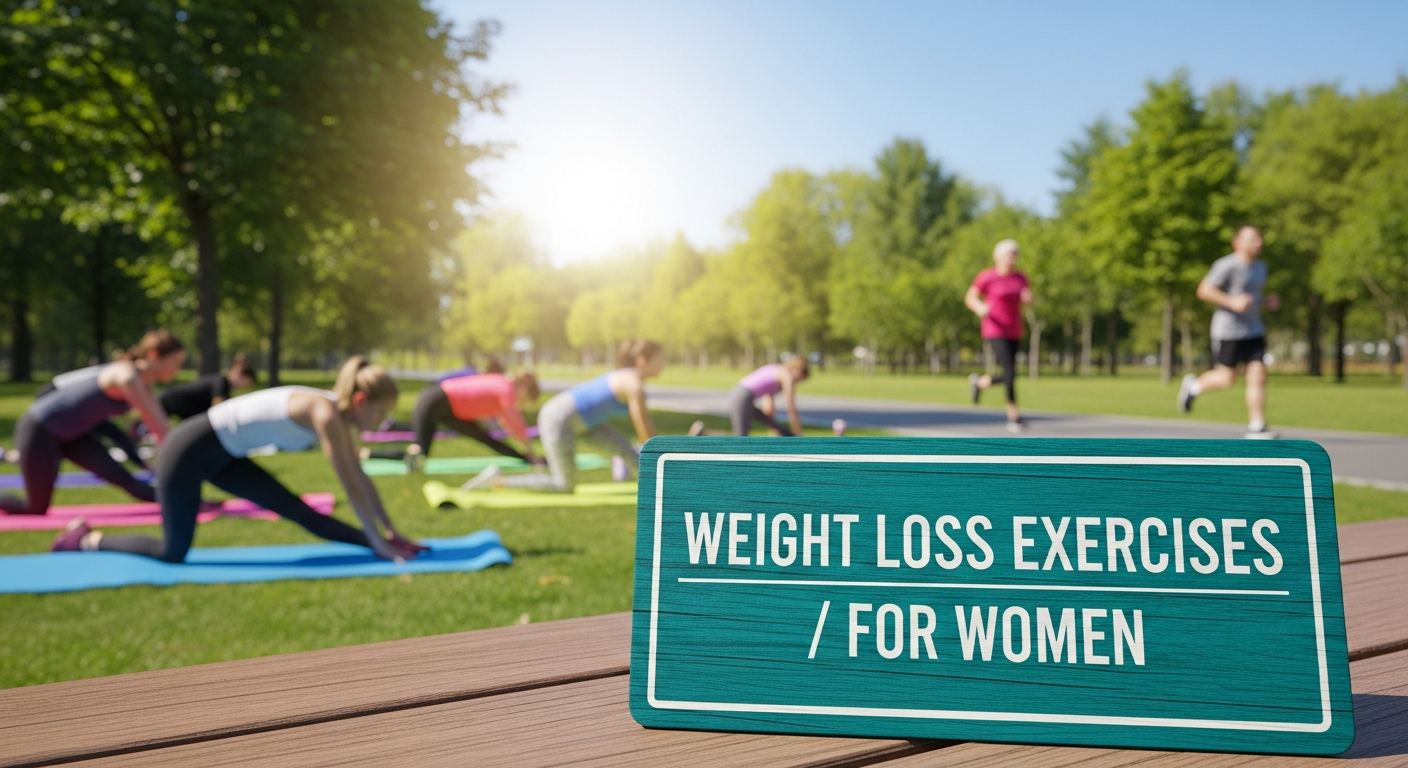 weight loss exercises for women in an outdoor fitness park setting