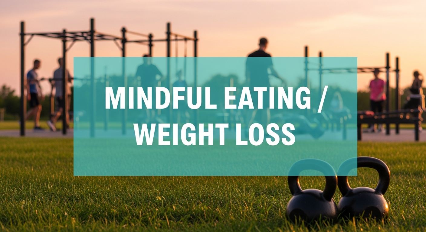 mindful eating weight loss lifestyle scene at an outdoor fitness park
